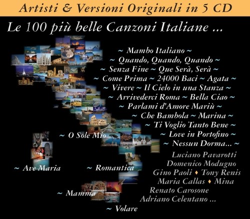 Le 100 più belle canzoni italiane... - Artisti e versioni originali in 5 CD  VARI