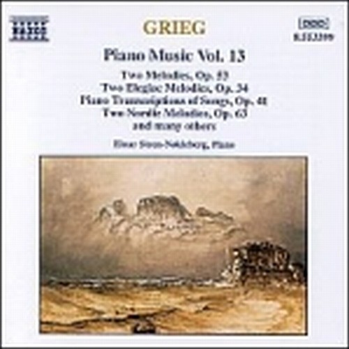 Opere x pf Vol.13 (integrale): 3 Pezzi EG 105, 2 Melodie elegiache op.34, Melodi  GRIEG EDVARD
