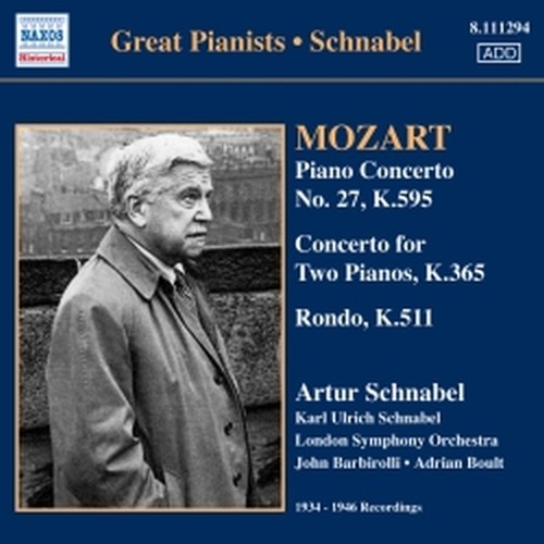 Concerto per pianoforte n.27 K 595, Concerto per 2 pianoforti K 365, Rondò K 511  MOZART WOLFGANG AMADEUS