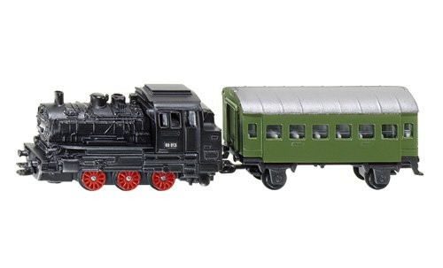 Siku 1657 Locomotiva a vapore con vagone passeggeri, colori assortiti