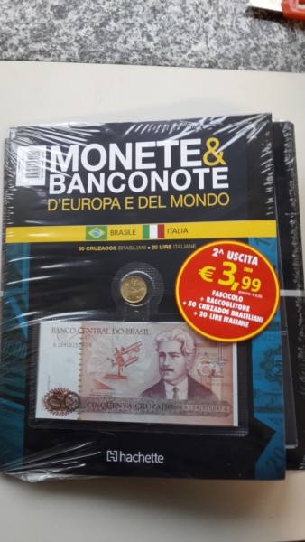 MONETE E BANCONOTE D'EUROPA E DEL MONDO USCITA N. 2 BRASILE E ITALIA CON RACCOGLITORE