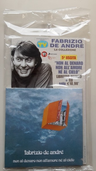 FABRIZIO DE ANDRE', NON AL DENARO NON ALL'AMORE NE AL CIELO TV SORRISI E CANZONI USCITA N. 5, LIBRETTO INEDITO + CD