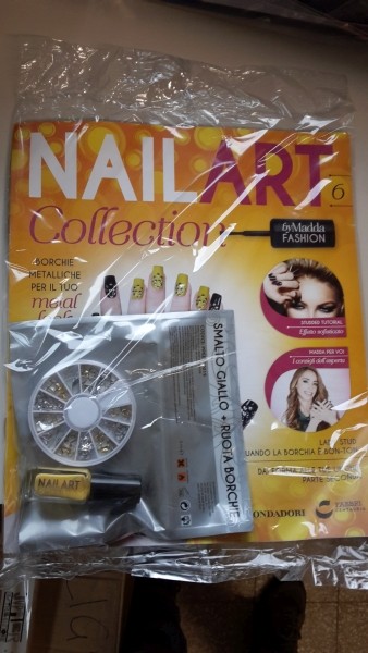 NAIL ART COLLECTION, SMALTO GIALLO + RUOTA BORCHIE USCITA 6