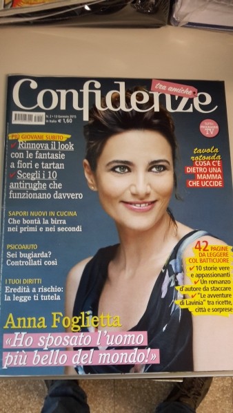 CONFIDENZE, N. 2 DEL 13 GENNAIO 2015. ANNA FOGLIETTA