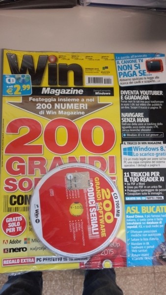 WIN MAGAZINE GENNAIO 2015, CON CD WINDOWS 8,1 LO SCARICO GRATIS