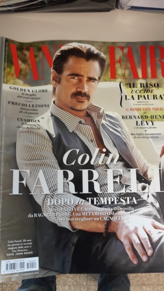 VANITY FAIR, N.2 DEL 21 GENNAIO 2015. COLIN FARREL DOPO LA TEMPESTA