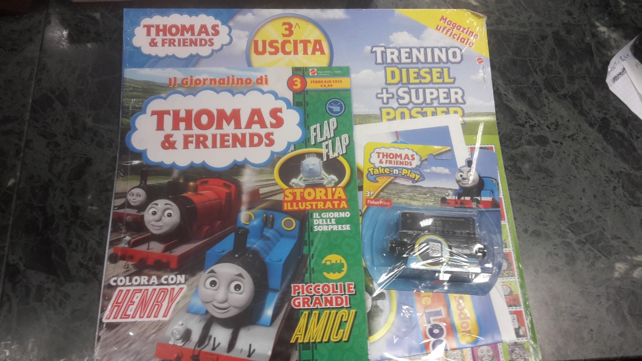 THOMAS & FRIENDS TERZA USCITA FEBBRAIO 2015. TRENINO DIESEL + SUPER POSTER
