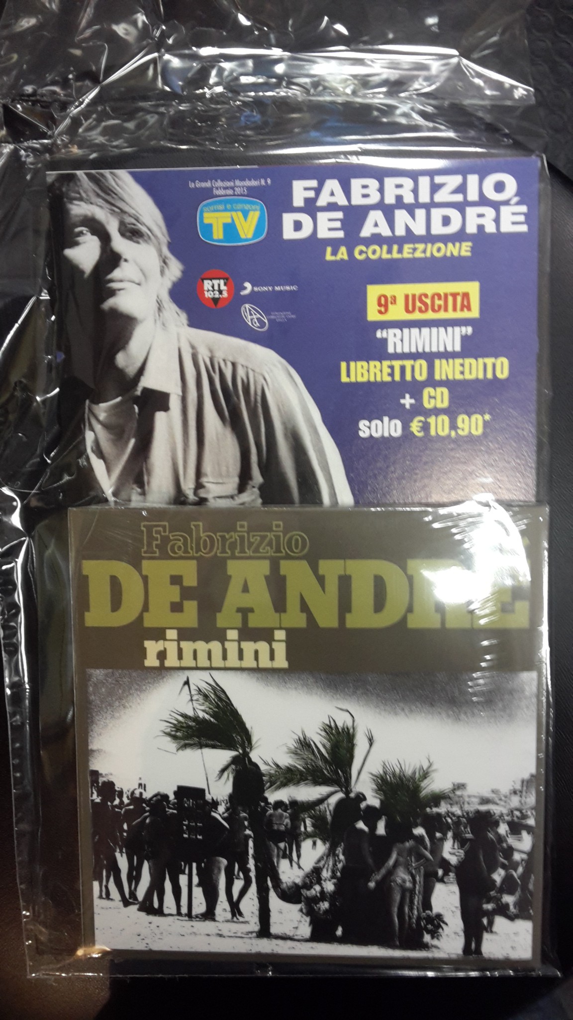 FABRIZIO DE ANDRE', VOLUME 9 TV SORRISI E CANZONI RIMINI, LIBRETTO INEDITO + CD