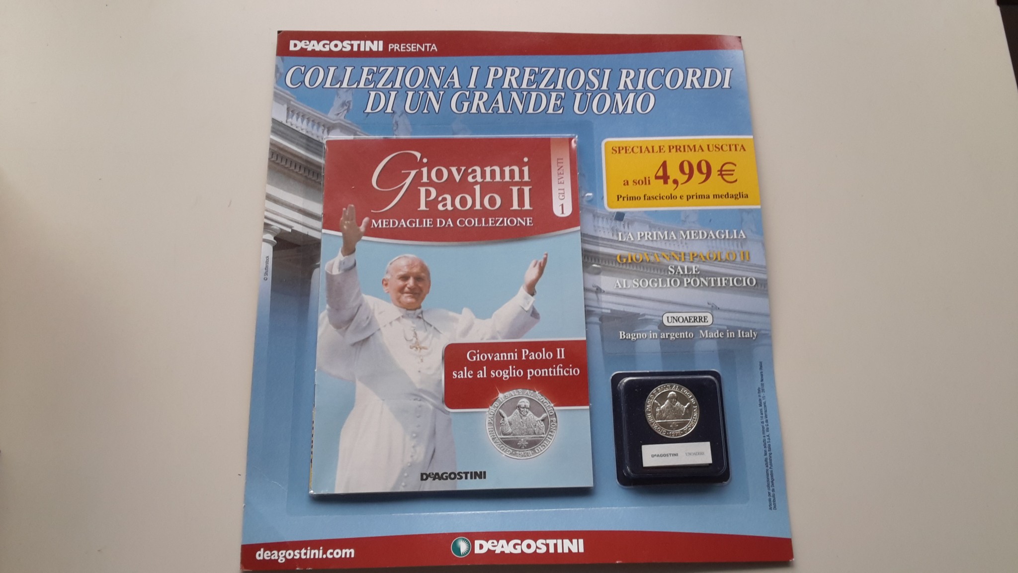 GIOVANNI PAOLO II, MEDAGLIE DA COLLEZIONE USCITA 1, SALE AL SOGLIO PONTIFICIO