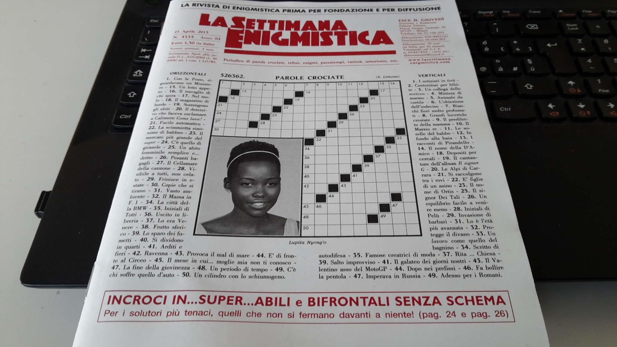 LA SETTIMANA ENIGMISTICA, 23 aprile 2015. ANNO 84 N. 4335
