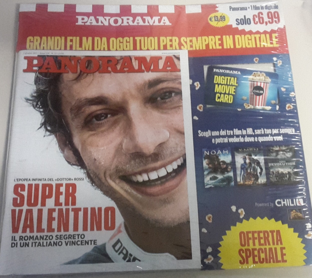 Panorama n.22 giugno 2015 Valentino Rossi Super Valentino con Digital Movie Card