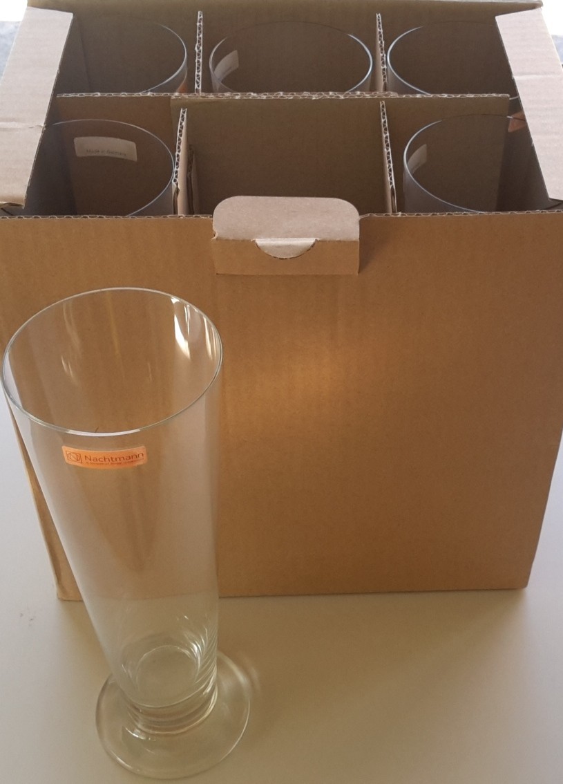 SET N 6 BICCHIERI DA BIRRA MEDIA GLATT NACHTMANN gr 66 h 25,5