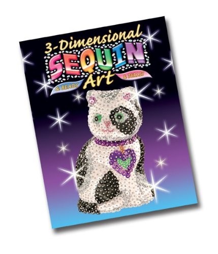 KSG 0501 - Album "Sequin Art", l'arte di decorare con le paillettes, motivo: Gatto