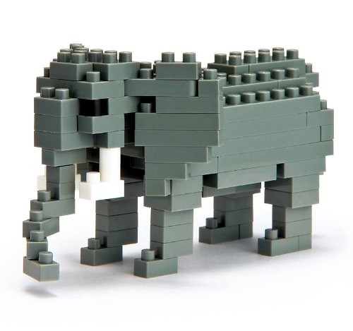 Nanoblock Nbc035 - Puzzle di mattoncini, elefante africano, colore: Grigio