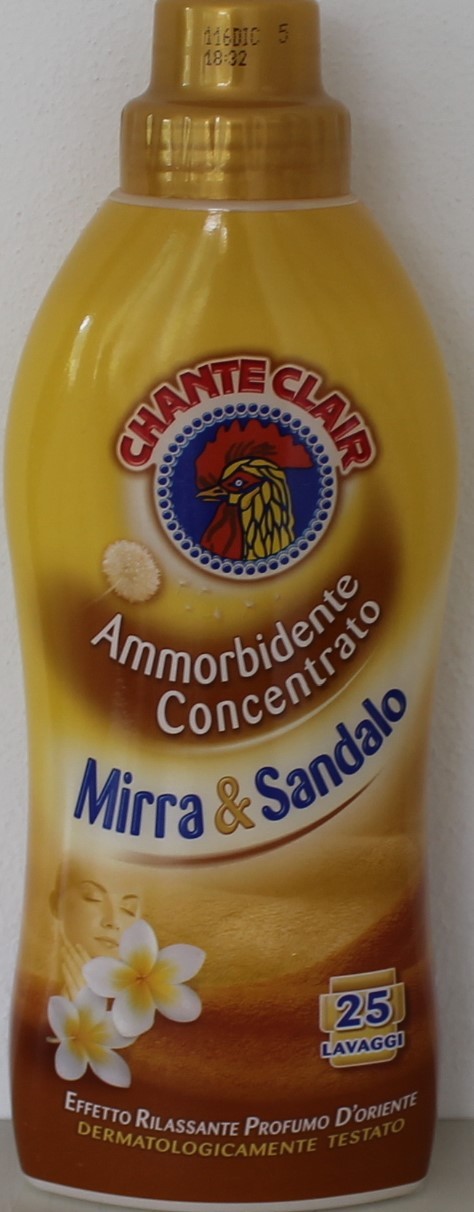 3 pz CHANTE CLAIR Ammorbidente concentrato. Mirra e Sandalo 625 ml