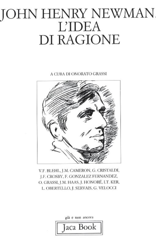 JOHN HENRY NEWMAN.L'IDEA DI RAGIONE