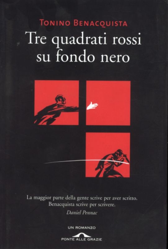TRE QUADRATI ROSSI SU FONDO NERO