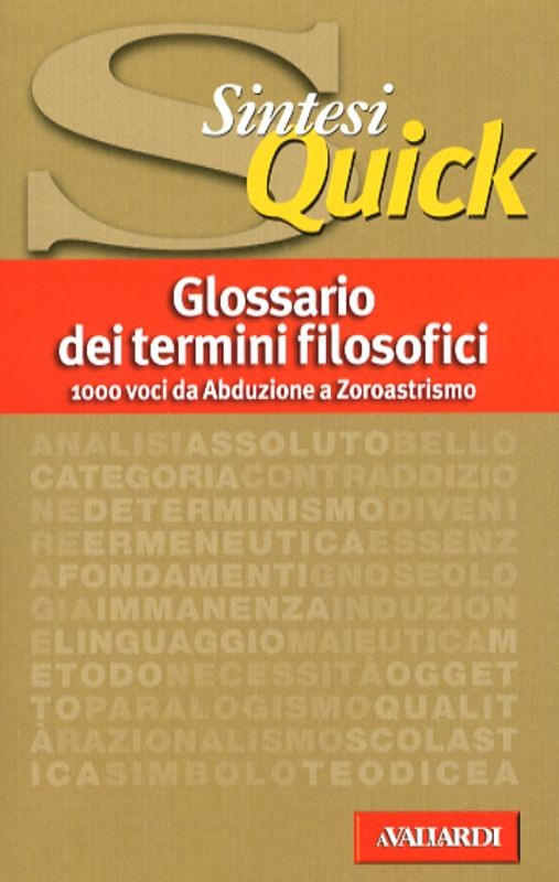 GLOSSARIO DEI TERMINI FILOSOFICI