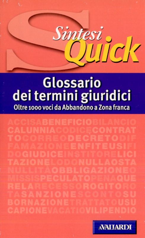GLOSSARIO TERMINI GIURIDICI