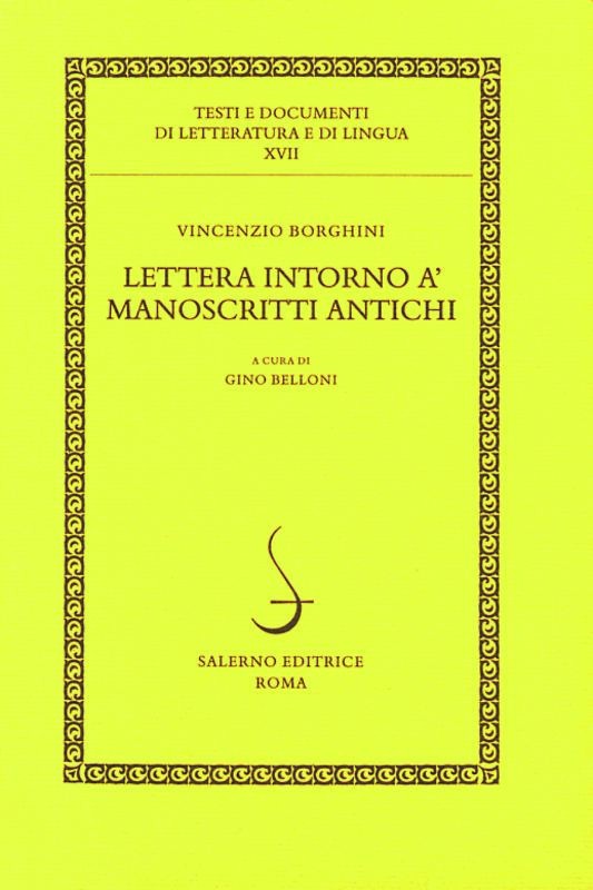 LETTERA INTORNO A'MANOSCRITTI ANTIC
