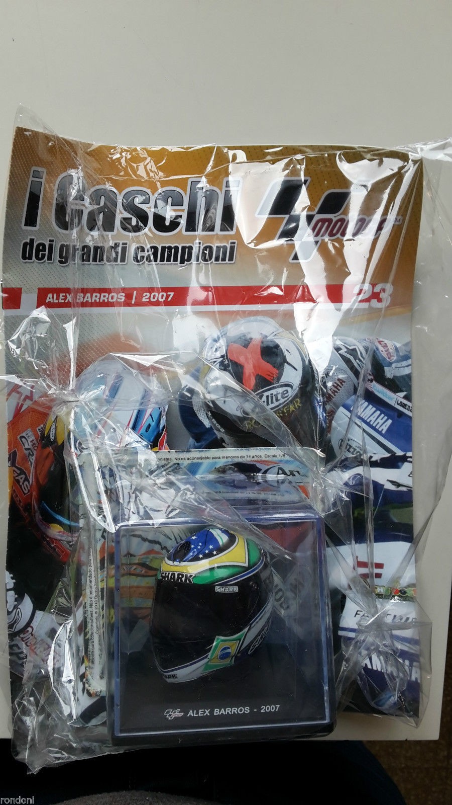 I caschi dei grandi campioni n.23. Alex Barros 2007. Scala 1:5 De Agostini