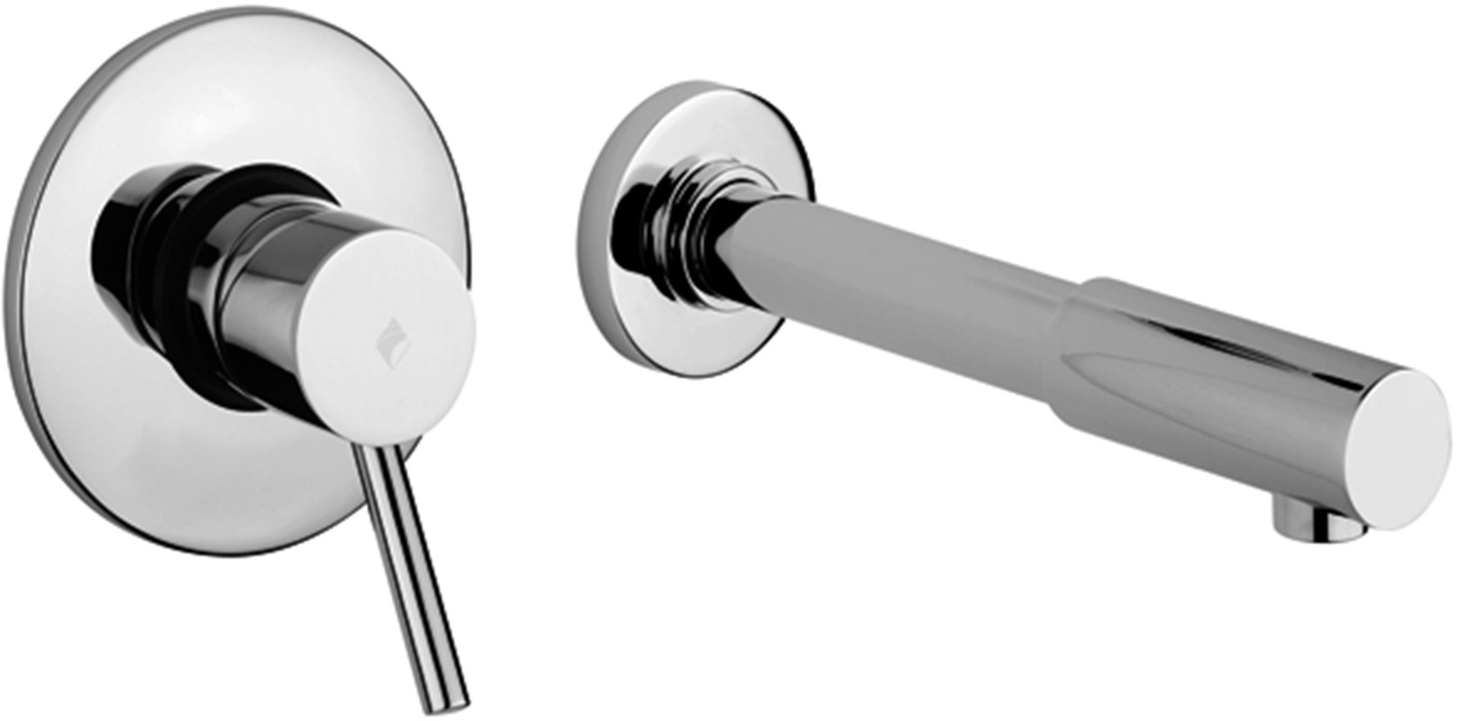 BIRILLO Miscelatore lavabo incasso 2 fori (BI010CR+bocca a muro Birillo)