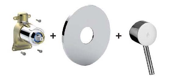 BIRILLO Miscelatore incasso PBOX 010 piastra ABS