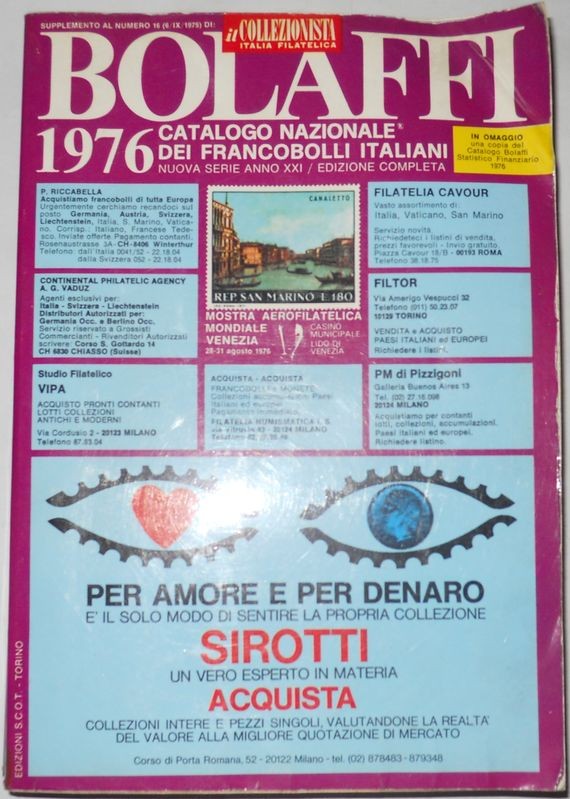 BOLAFFI Catalogo Nazionale dei francobolli italiani 1976