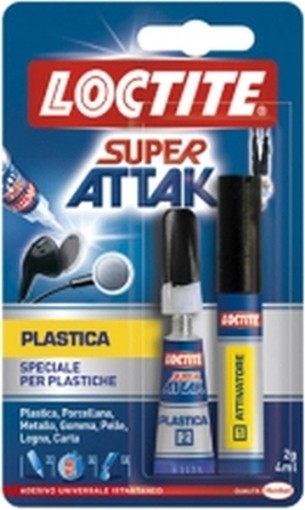 PEZZI 12-COLLA SUPER ATTAK PLASTICA G2.+4ML
