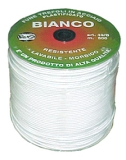 CAVETTO PLASTICATO BIANCO MM.4,6X500M.