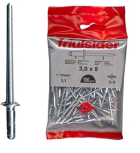 BLISTER 10-RIVETTI ALLUMINIO 4,8X14 CONFEZIONE 100 PZ