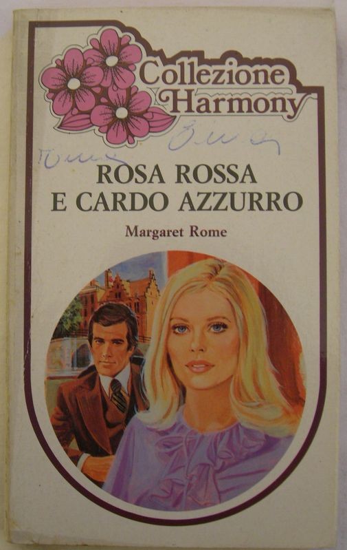 Rosa rossa e cardo azzurro