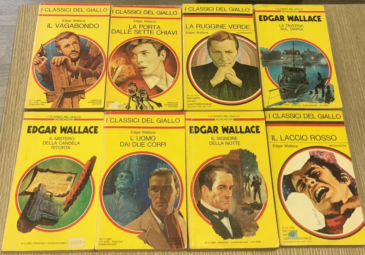 Lotto stock 8 libri Edgar Wallace a 0,90 € cad. Consegna in 24/48 ore
