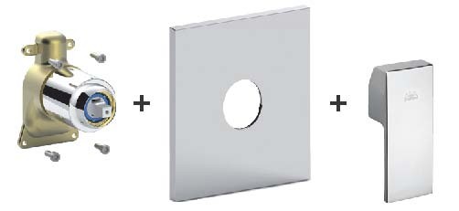 ELLE Miscelatore incasso PBOX 010 piastra ABS