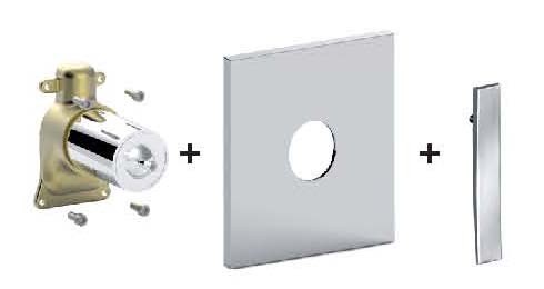 ELYS Miscelatore incasso PBOX 010 piastra ABS