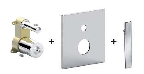 ELYS Miscelatore incasso con deviatore PBOX 015 piastra ABS