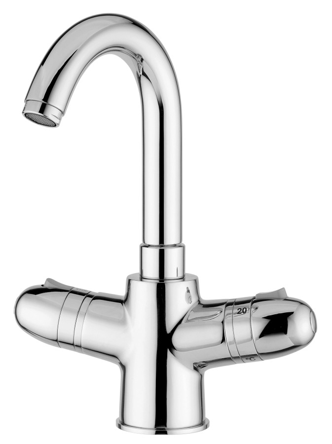 EQUO TOP Miscelatore termostatico lavabo Scarico Automatico 1' 1/4 canna girevole