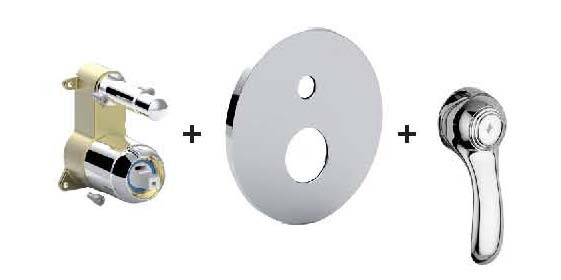 FLAVIA Miscelatore incasso con deviatore PBOX 015 piastra ABS
