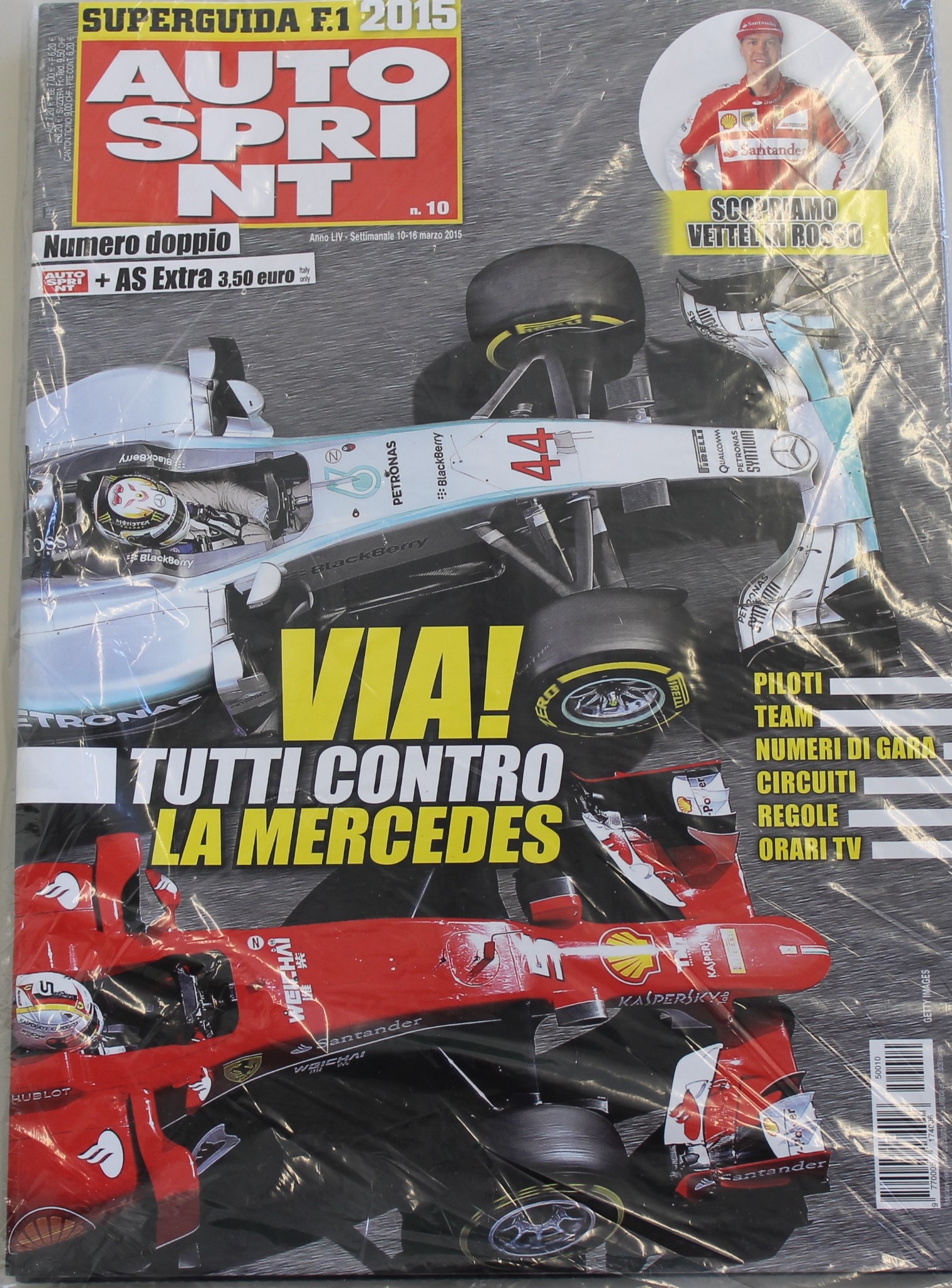 AUTOSPRINT N.10, MARZO 2015 NUMERO DOPPIO CON AS EXTRA, TUTTI CONTRO LA MERCEDES