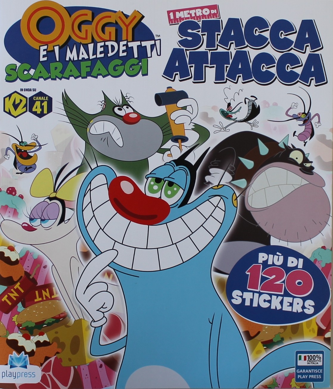 OGGY E I MALEDETTI SCARAFAGGI STICKERS N.3 APRILE-MAGGIO 2015. 1 METRO DI STACCA ATTACCA