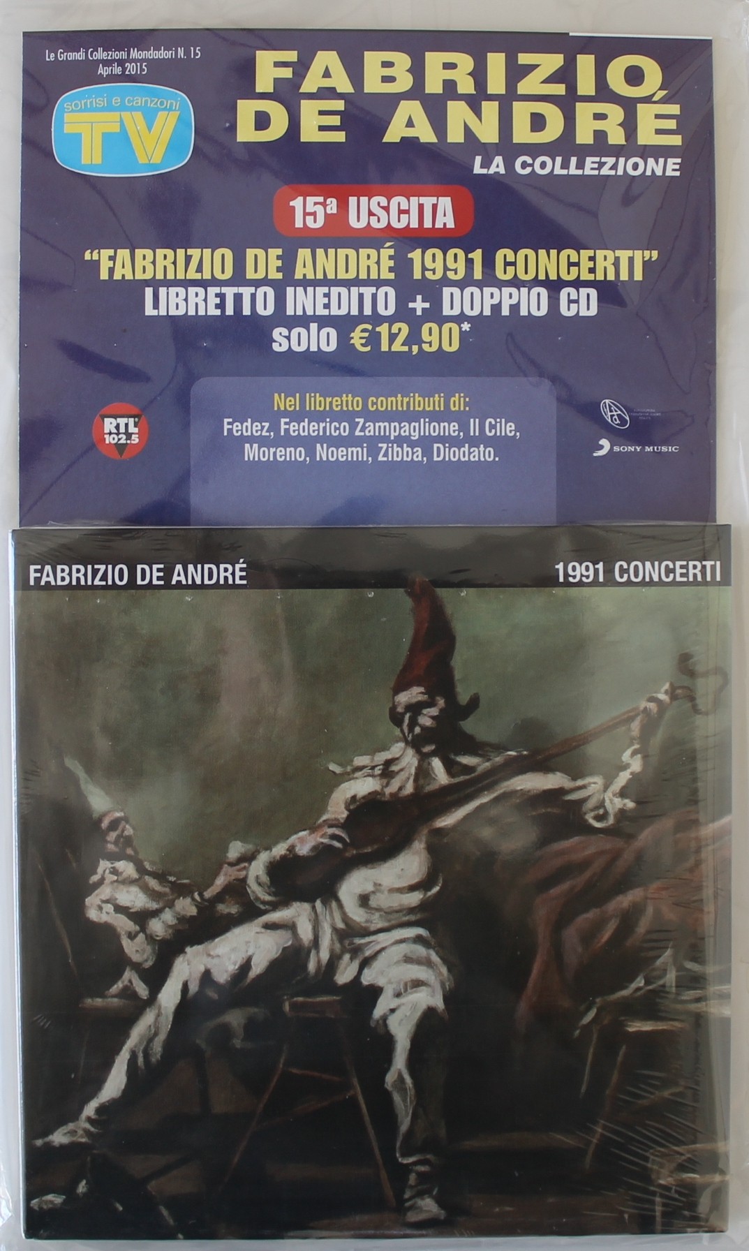 FABRIZIO DE ANDRE', VOLUME 15 TV SORRISI E CANZONI 1991 CONCERTI, LIBRETTO INEDITO + CD