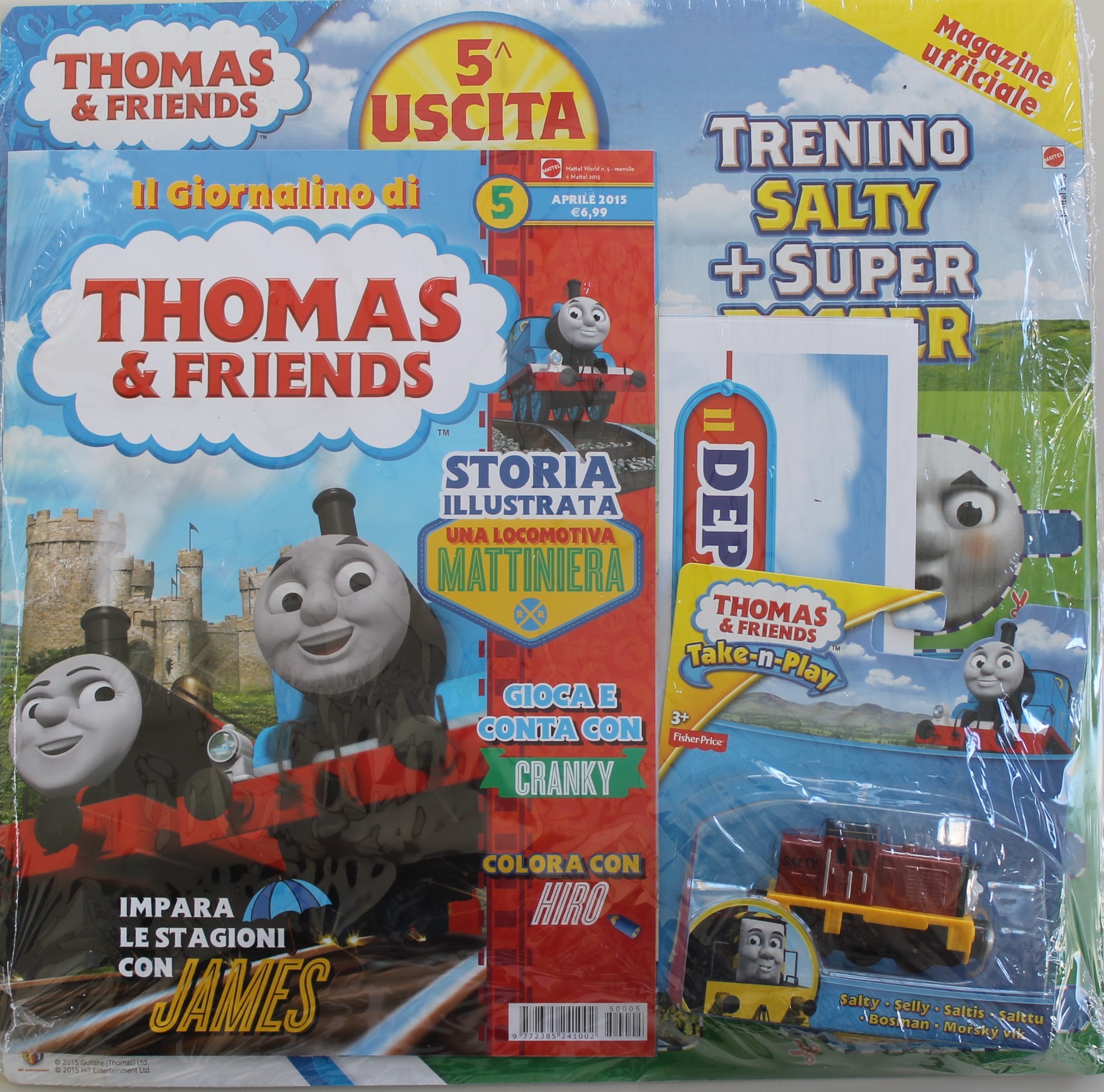 THOMAS & FRIENDS USCITA 5 APRILE 2015. TRENINO SALTY + SUPER POSTER