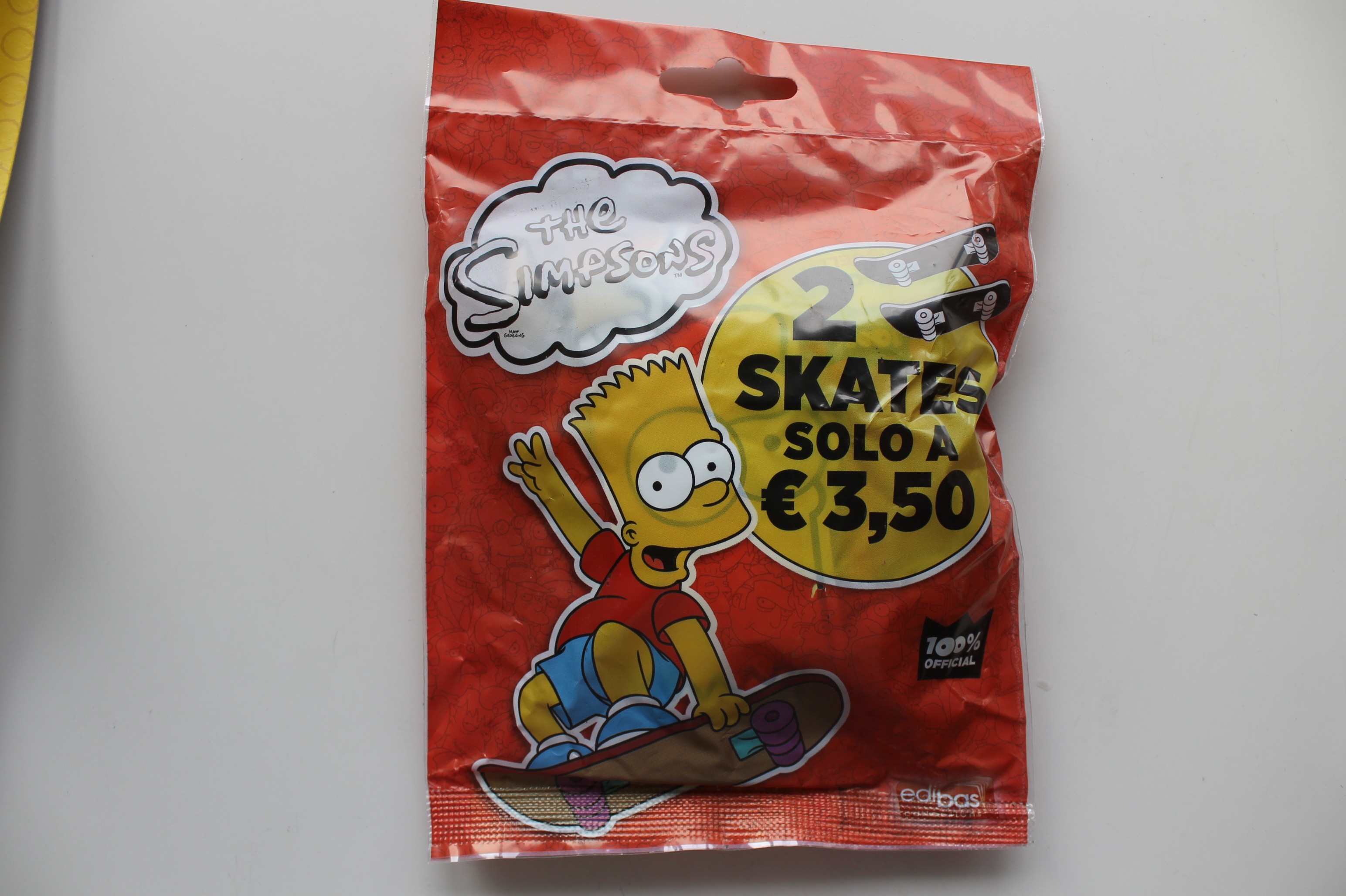 THE SIMPSONS, BUSTA CON 2 SKATEBOARDS E 2 CHECKLIST