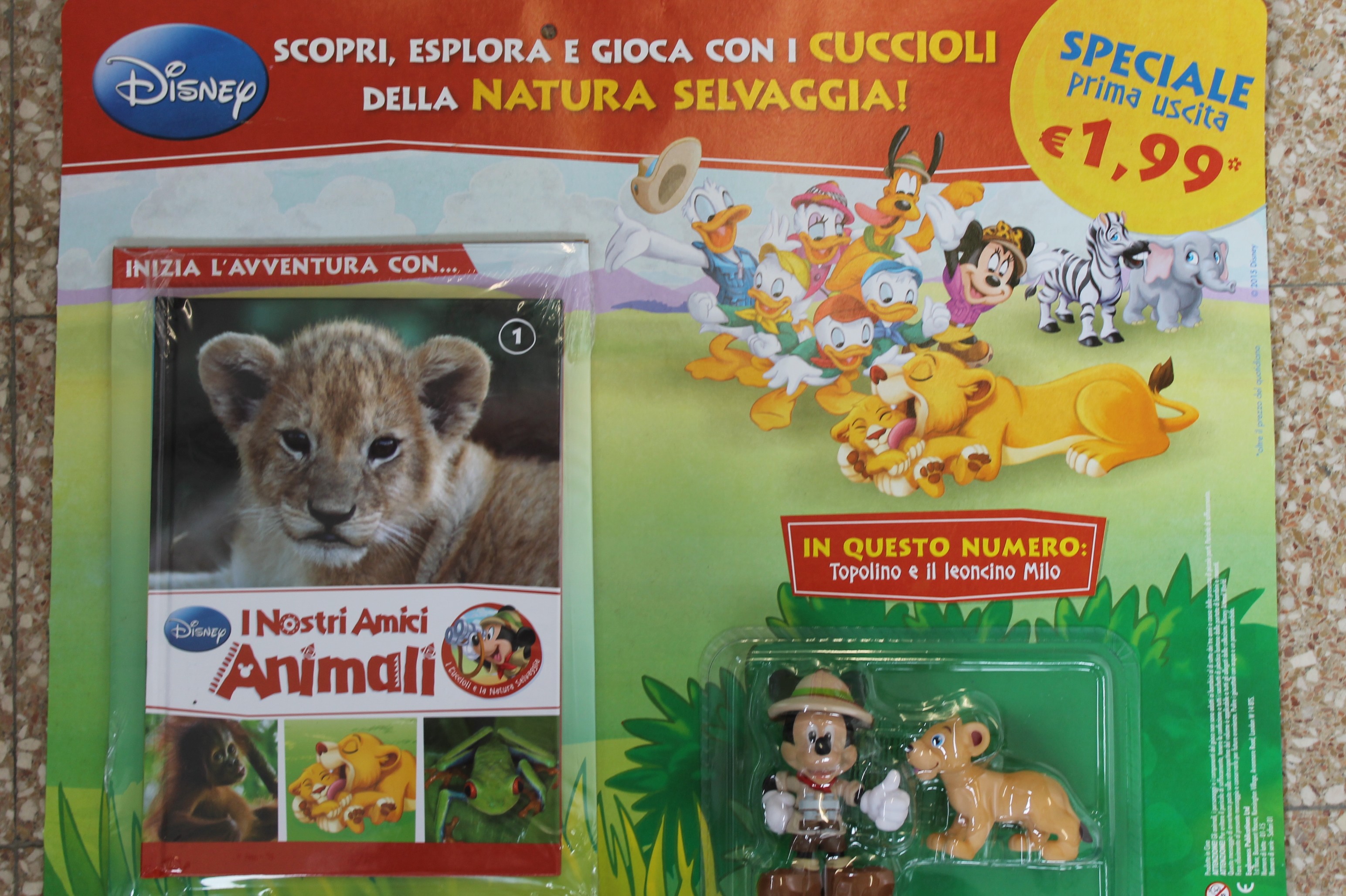 I NOSTRI AMICI ANIMALI PRIMA USCITA, LIBRO + TOPOLINO E IL LEONCINO MILO