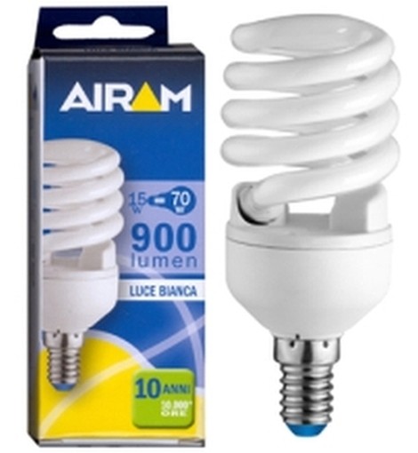 AIRAM LAMPADE LAMPADINE RISPARMIO ENERGETICO ECO 4000 E14 EL.C 11W