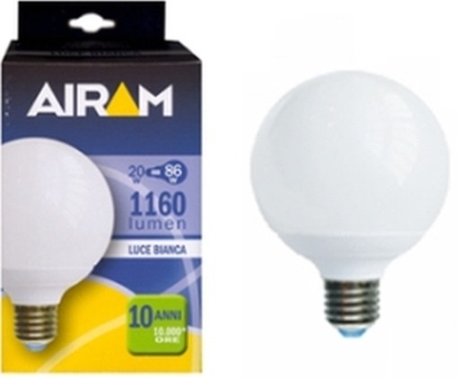 AIRAM LAMPADE LAMPADINE RISPARMIO ENERGETICO 4000K E27 GLOBO 23W