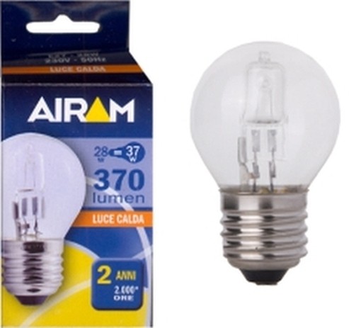 PEZZI 10-AIRAM LAMPADE LAMPADINE ALOGENE E27 SFERA CHIARE 28W