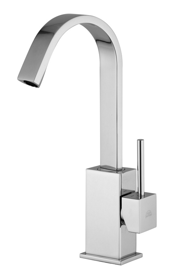 LEVEL Miscelatore lavabo girevole Scarico Automatico 1'1/4 con piatta leva Asta