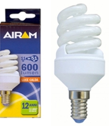 AIRAM LAMPADE LAMPADINE RISPARMIO ENERGETICO ELC E14 ELEG.T2 15W