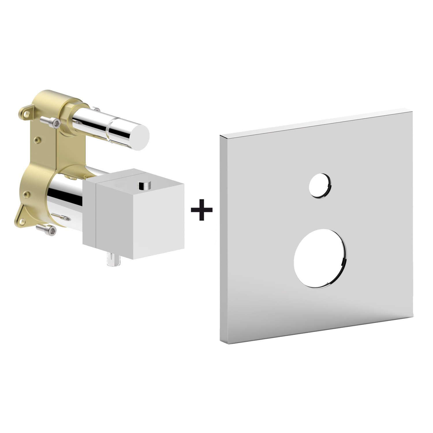 LEVEL Miscelatore incasso termostatico con deviatore PBOX 514 piastra ABS